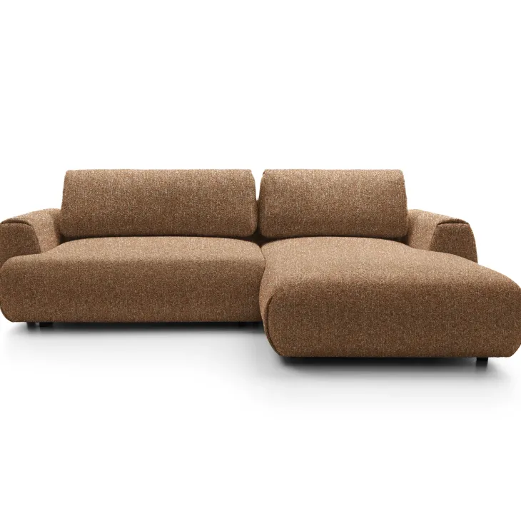 Divano letto angolare destra 3 posti 270x167cm tessuto arancio Cloudify