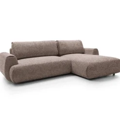Divano letto angolare destra 3 posti 270x167cm tessuto rosa Cloudify
