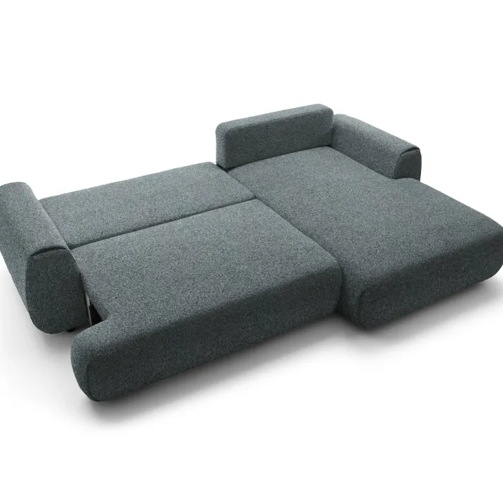 Divano letto angolare destra 3 posti 270x167cm tessuto antracite Cloudify