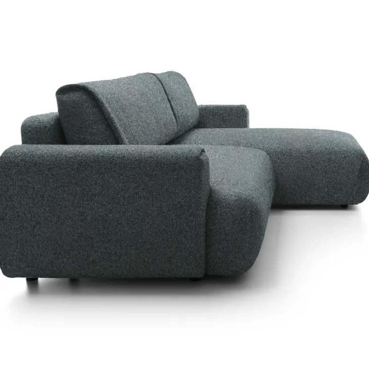 Divano letto angolare destra 3 posti 270x167cm tessuto antracite Cloudify