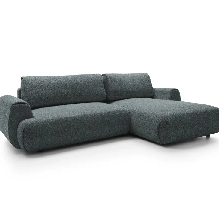 Divano letto angolare destra 3 posti 270x167cm tessuto antracite Cloudify
