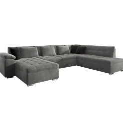 Divano letto angolare destra 5 posti 350x205cm grigio Agliana