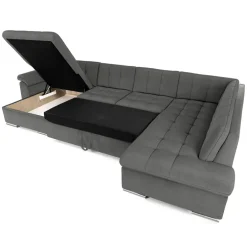 Divano letto angolare destra 5 posti 350x205cm grigio Agliana
