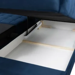 Divano letto angolare destra imbottito 271x203cm blu Canosio