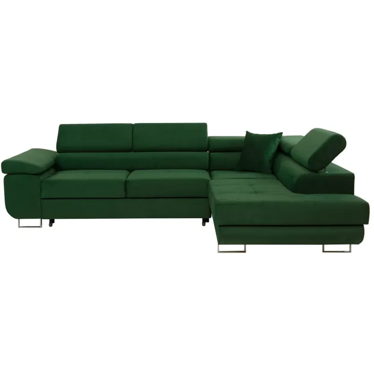 Divano letto angolare destra imbottito 274x203cm verde Bormio