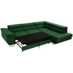 Divano letto angolare destra imbottito 274x203cm verde Bormio