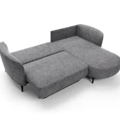 Divano letto angolare destra 3 posti 260x180cm tessuto bouclè grigio Repose