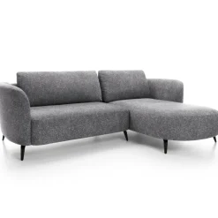 Divano letto angolare destra 3 posti 260x180cm tessuto bouclè grigio Repose