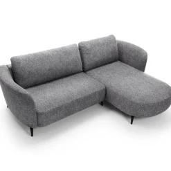 Divano letto angolare destra 3 posti 260x180cm tessuto bouclè grigio Repose