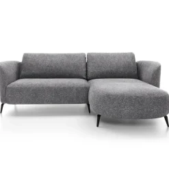 Divano letto angolare destra 3 posti 260x180cm tessuto bouclè grigio Repose