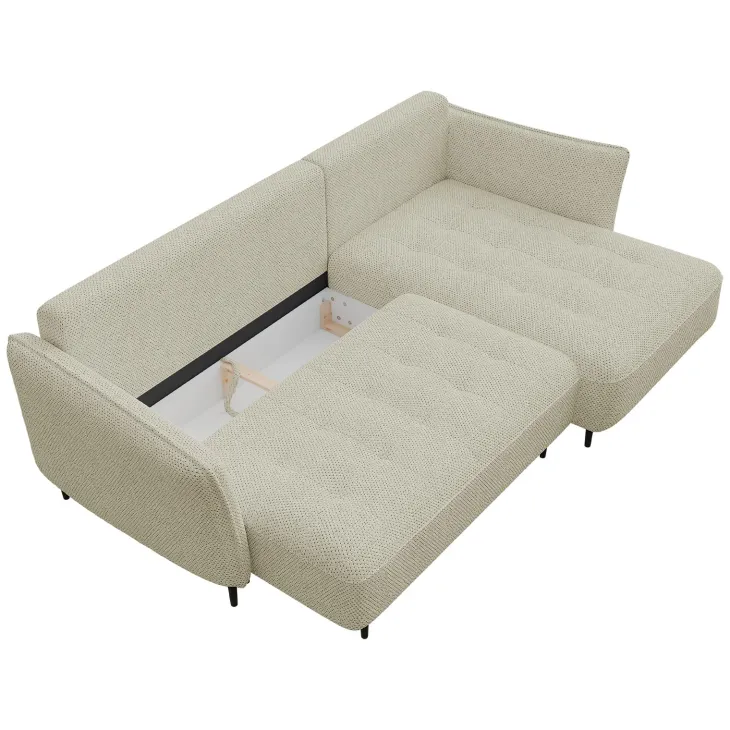 Divano letto angolare destro 3 posti 276x158cm tessuto tortora Angle