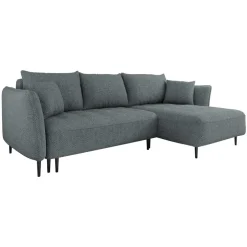 Divano letto angolare destro 3 posti 276x158cm tessuto grigio scuro Angle