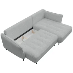 Divano letto angolare destro 3 posti 276x158cm tessuto grigio Angle