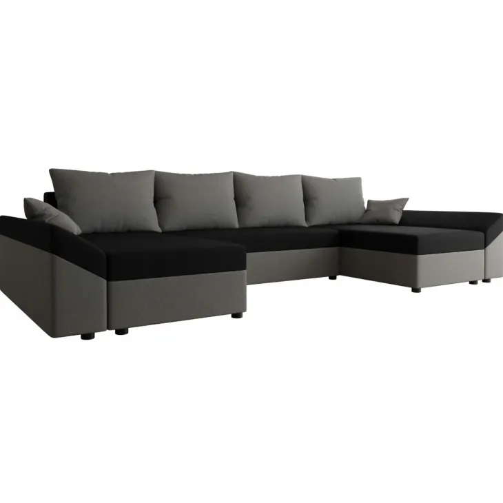 Divano letto angolare 5 posti 321cm grigio nero Appia