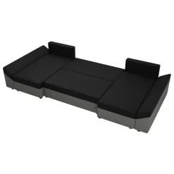 Divano letto angolare 5 posti 321cm grigio nero Appia
