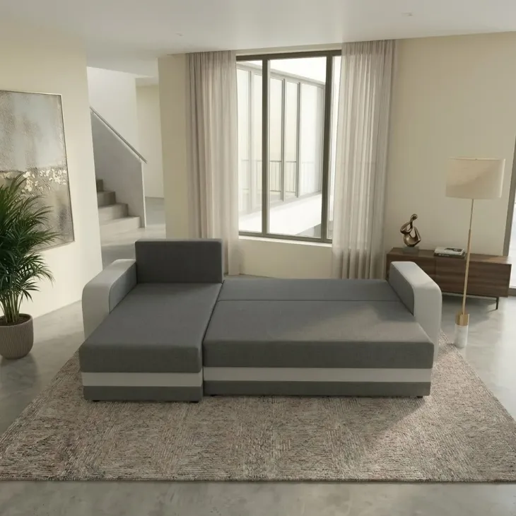 Divano letto angolare 3 posti 237x139cm reversibile grigio Ponza
