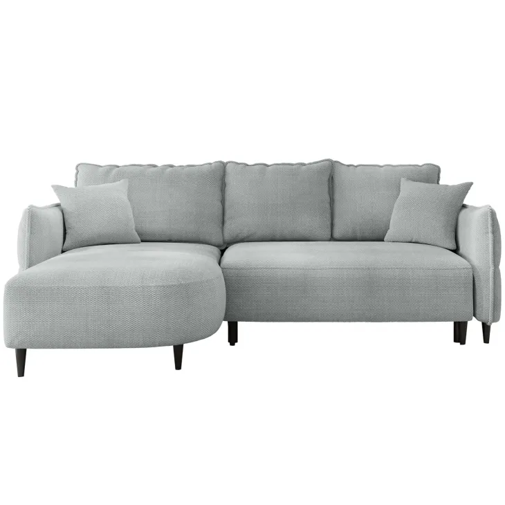 Divano letto angolare 3 posti 244x165cm tessuto grigio Lollypop
