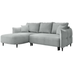 Divano letto angolare 3 posti 244x165cm tessuto grigio Lollypop