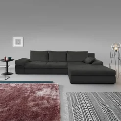 Divano letto angolare reversibile 313x215cm tessuto antracite Puffo