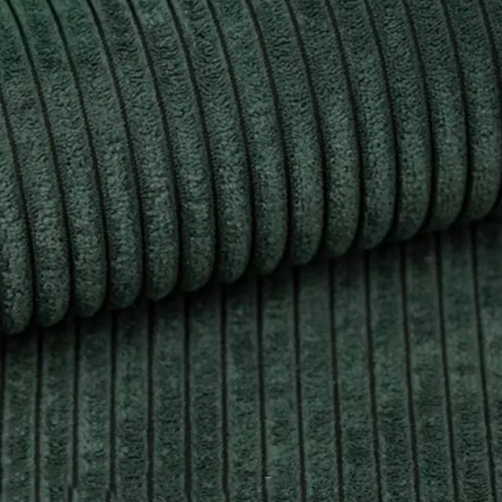 Divano letto angolare reversibile 260x160cm velluto a coste verde scuro Scintilla