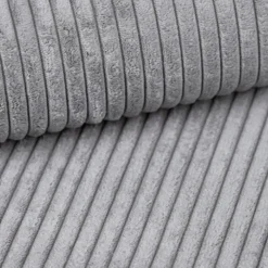 Divano letto angolare reversibile 243x142cm velluto a coste grigio chiaro Ofelia
