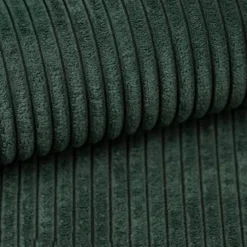 Divano letto angolare reversibile 260x160cm velluto a coste con libreria a destra verde scuro Mistery