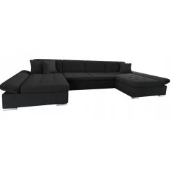 Divano letto angolare reversibile moderno design 360x160cm nero Carpiano