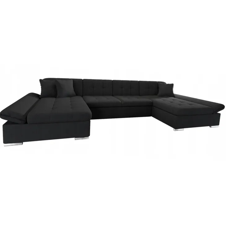 Divano letto angolare reversibile moderno design 360x160cm nero Carpiano