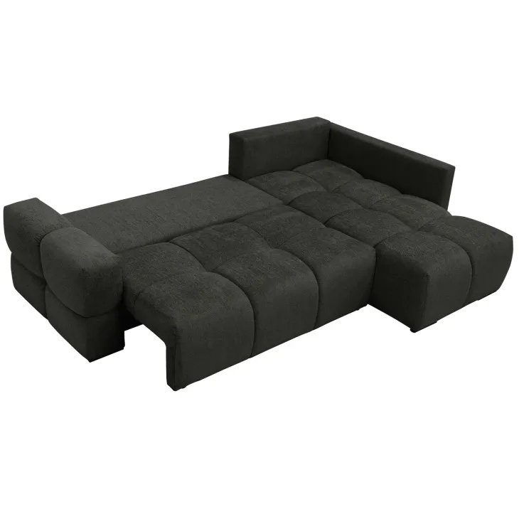 Divano letto angolare reversibile 3 posti 267x185cm box contenitore antracite Sottovoce