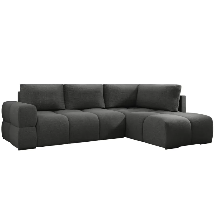 Divano letto angolare reversibile 3 posti 267x185cm box contenitore antracite Sottovoce