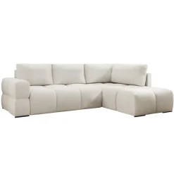 Divano letto angolare reversibile 3 posti 267x185cm box contenitore bianco perla Sottovoce