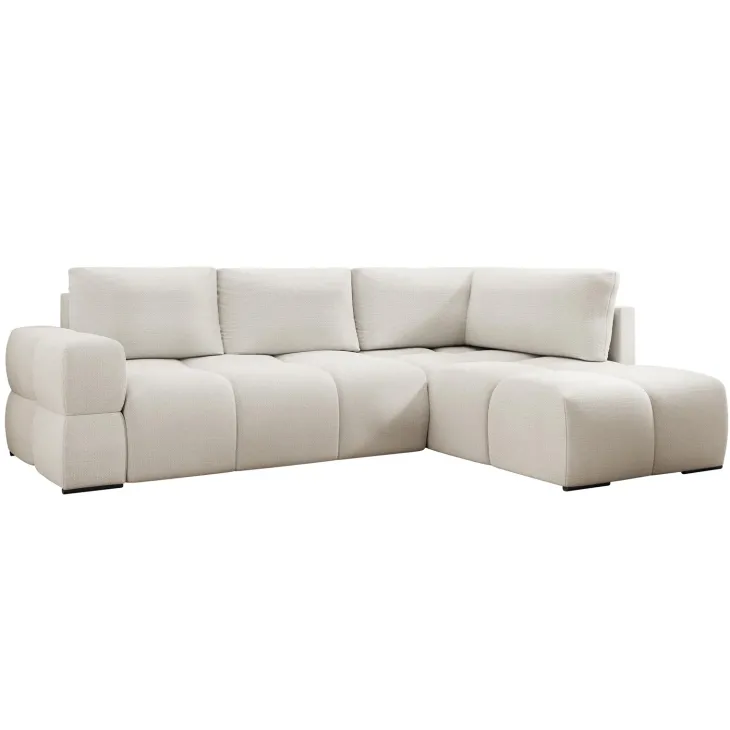 Divano letto angolare reversibile 3 posti 267x185cm box contenitore bianco perla Sottovoce