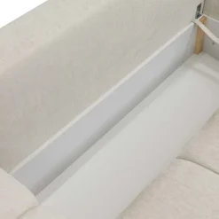 Divano letto angolare reversibile 3 posti 267x185cm box contenitore bianco perla Sottovoce