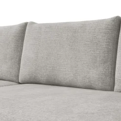 Divano letto angolare reversibile 4 posti 285x188cm con contenitore imbottito tessuto grigio Soft