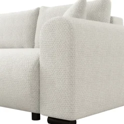 Divano letto angolare reversibile 4 posti 285x188cm con contenitore a trama spessa bianco Soft