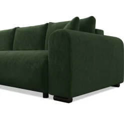 Divano letto angolare reversibile 4 posti 285x188cm con contenitore imbottito tessuto verde Soft