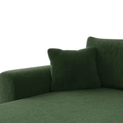 Divano letto angolare reversibile 4 posti 285x188cm con contenitore imbottito tessuto verde Soft