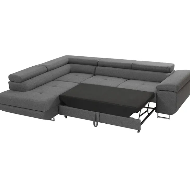Divano letto angolare sinistra imbottito 274x203cm grigio Bormio