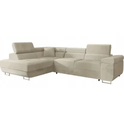 Divano letto angolare sinistra imbottito 274x203cm beige Bormio