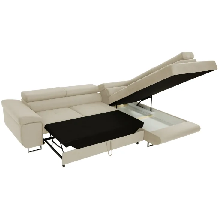 Divano letto angolare sinistra imbottito 274x203cm beige Bormio