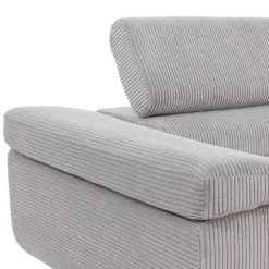 Divano letto angolare sinistra imbottito 274x203cm velluto a coste grigio Bormio