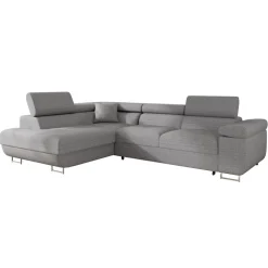 Divano letto angolare sinistra 4 posti 274x203cm imbottito grigio Bormio