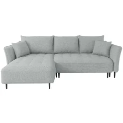 Divano letto angolare sinistro 3 posti 276x158cm tessuto grigio Angle