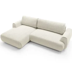 Divano letto angolare sinistra 3 posti 270x167cm tessuto bianco Cloudify