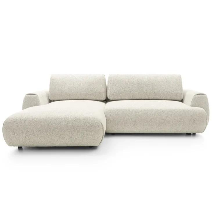Divano letto angolare sinistra 3 posti 270x167cm tessuto bianco Cloudify