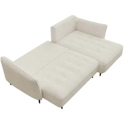 Divano letto angolare sinistro 3 posti 276x158cm tessuto beige Angle