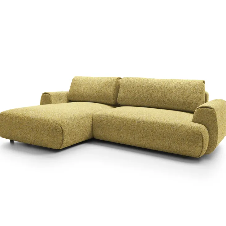 Divano letto angolare sinistra 3 posti 270x167cm tessuto giallo Cloudify
