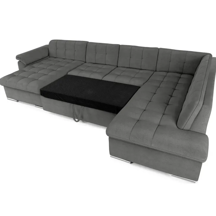 Divano letto angolare sinistra 5 posti 350x205cm grigio Agliana