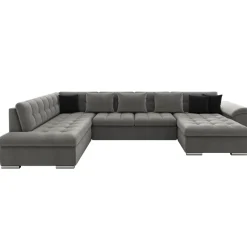 Divano letto angolare sinistra 5 posti 350x205cm grigio Agliana
