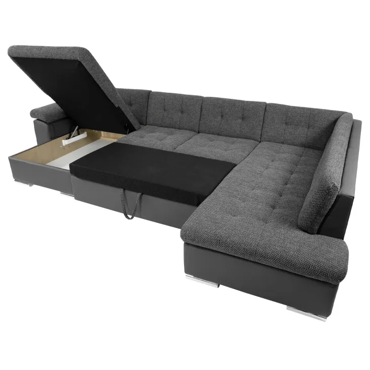 Divano letto angolare sinistra 5 posti 350x205cm grigio scuro Agliana
